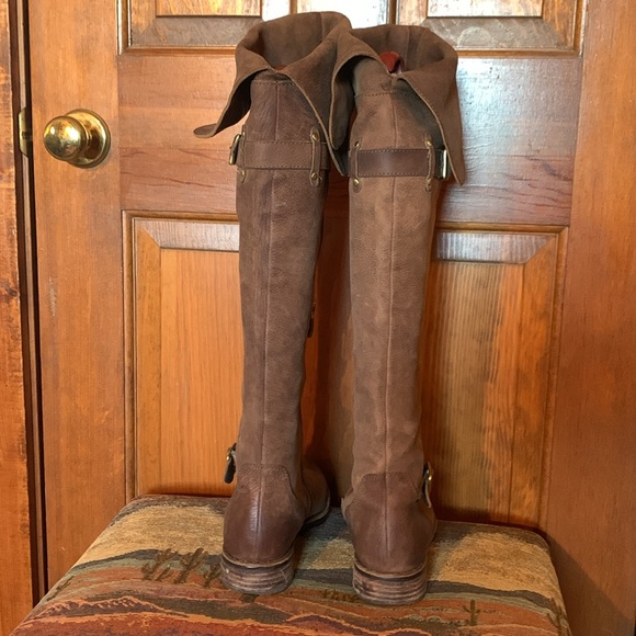 Vince Camino Genuine Brown Suede Leather Thigh High Boots. Can roll down cuff. 7 - Picture 5 of 12